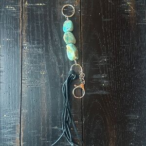 Turquoise & Fringe Boho Keychain